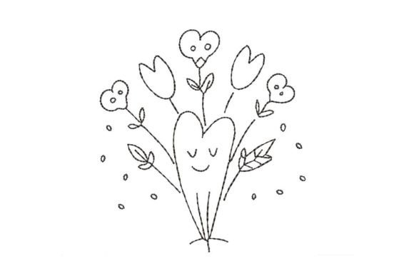 Flowers Bean Stitch Embroidery Design