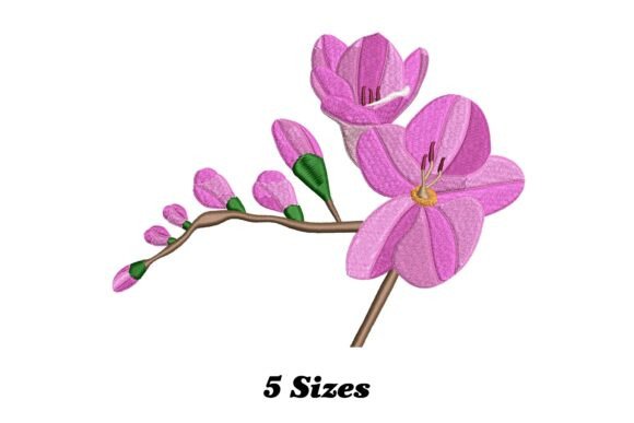Freesia Flower Embroidery