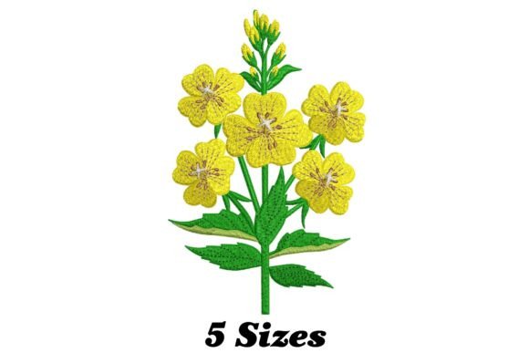 Primrose Flower Embroidery Design