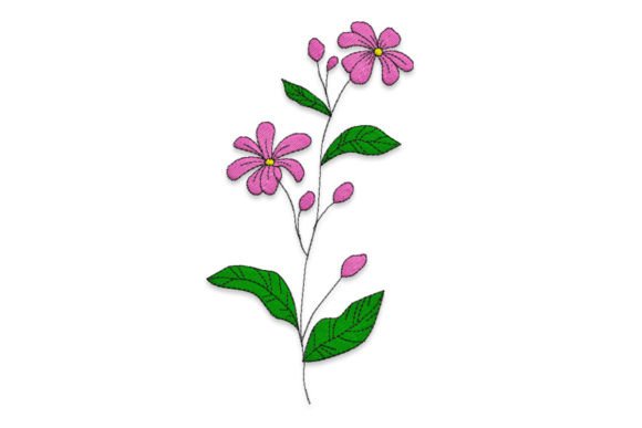 Purple Flower Embroidery Design