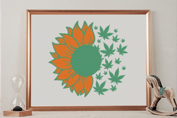 Sunflower Weed Embroidery Design