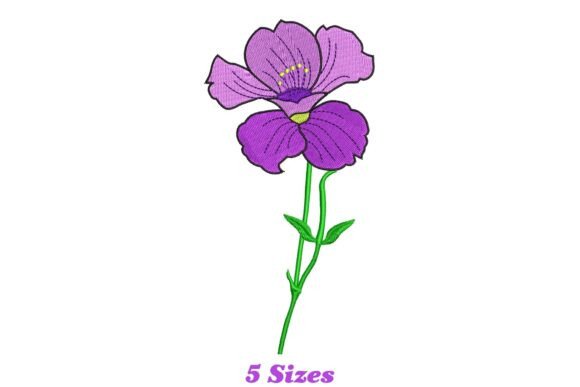 Violet Flower Embroidery Design